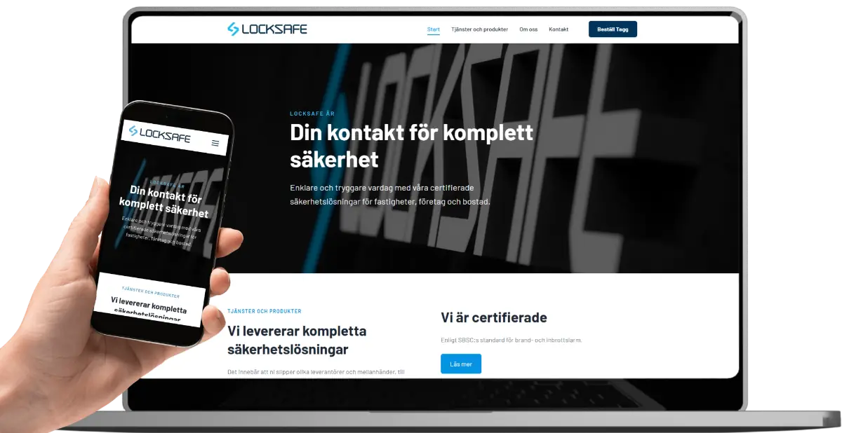 Locksafe website, a Gothenburg security company